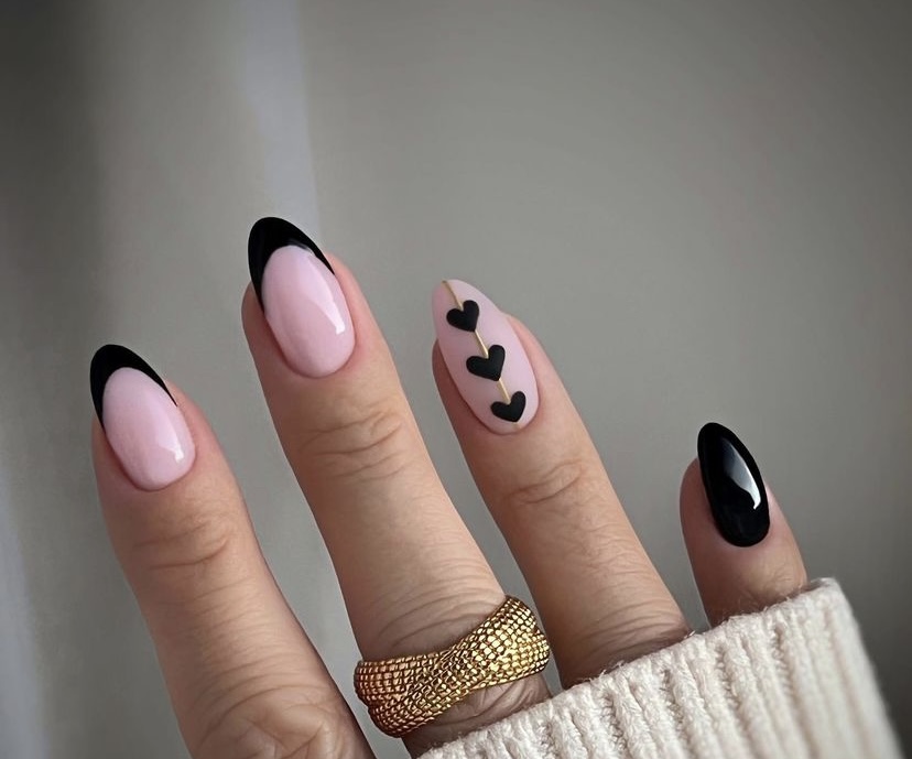 valentines nails, valentines nails 2024, cute valentines nails, pink valentines nails, black valentines nails, red valentines nails, simple valentines nails, short valentines nails