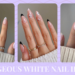 white nail ideas, cute nail ideas, short nail ideas, black and white nail ideas, acrylic nail ideas